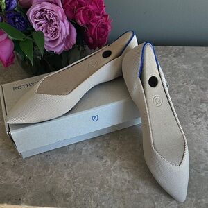 Rothy's Women's Cream and Blue Flats